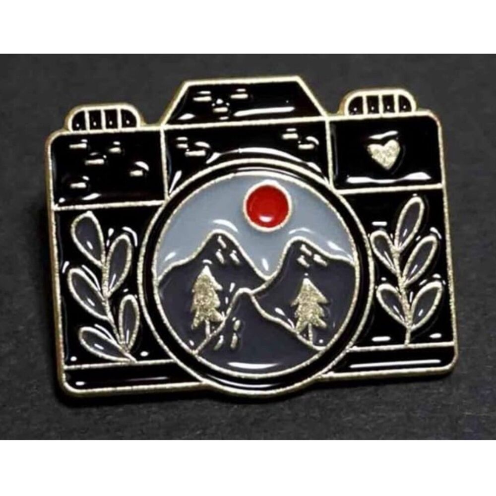 Camera Lover's Mountain Enamel Pin